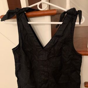 J Crew Black Bow-Shoulder sleeveless top